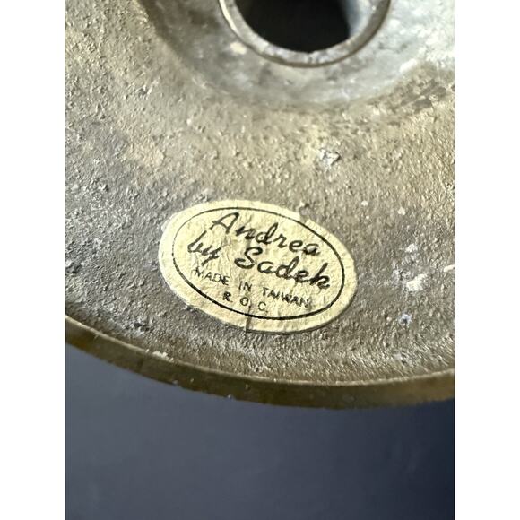 Vintage Brass Candlestick Holders Set (2) MCM Holiday Centerpiece Cottagecore - Picture 10 of 11